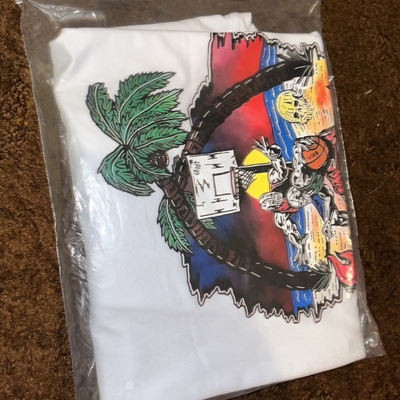 Miami Summer T-Shirt Short Sleeve Basketball Anime Graphic Style Skeleton Men XL - Picture 6 of 8